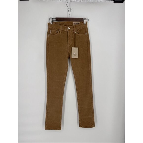 AG DENIM women’s size 24 Tan camel MARI High-Rise Slim Straight Corduroy Jeans - Picture 4 of 14